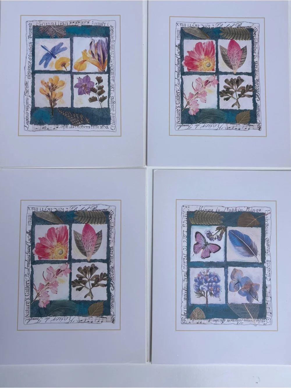 Vintage 2003 New Seasons Elizabeth Brown Nature Note Cards Lot of 4